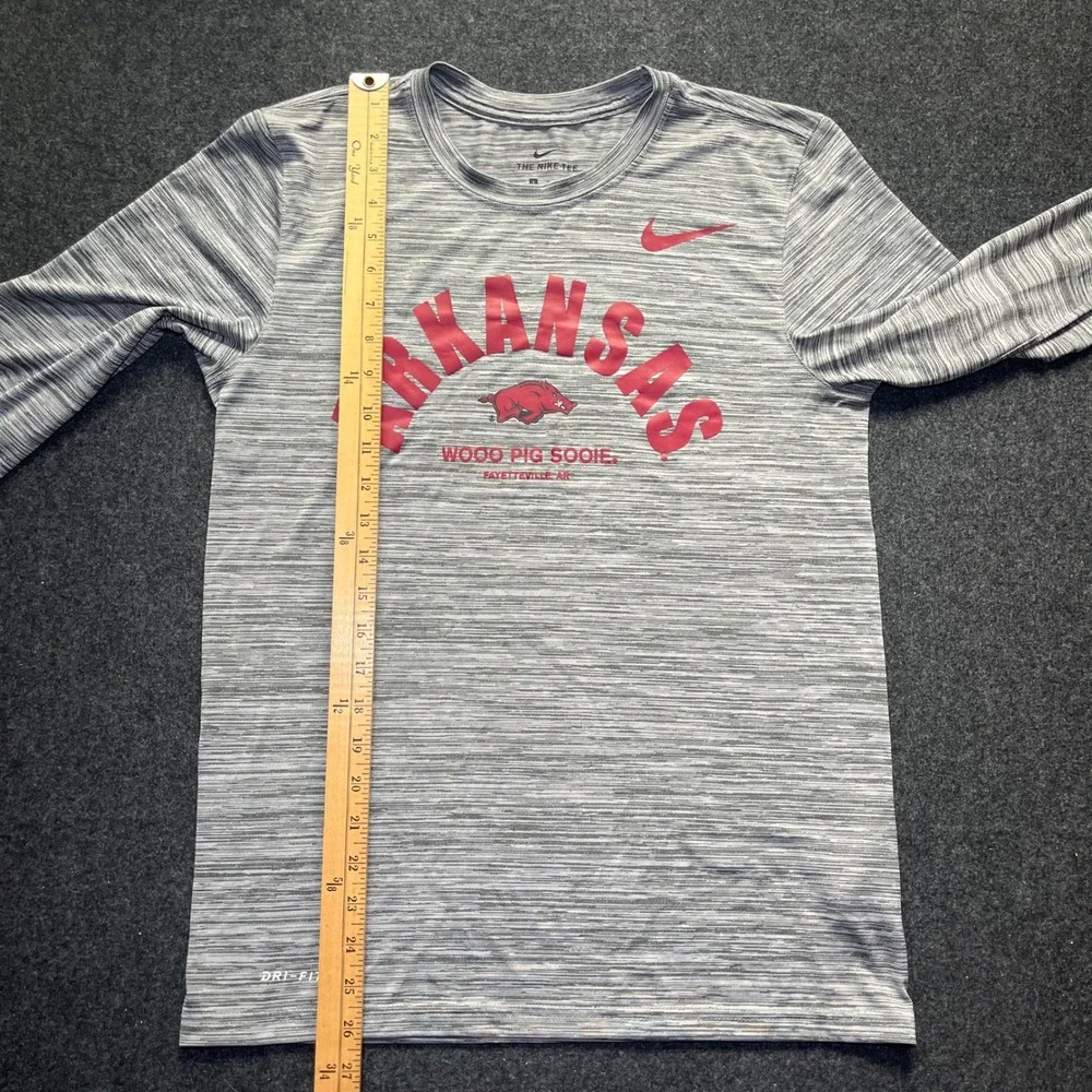 Nike Arkansas Razorbacks Mens Small Grey Dri-FIT Long Sleeve Tee